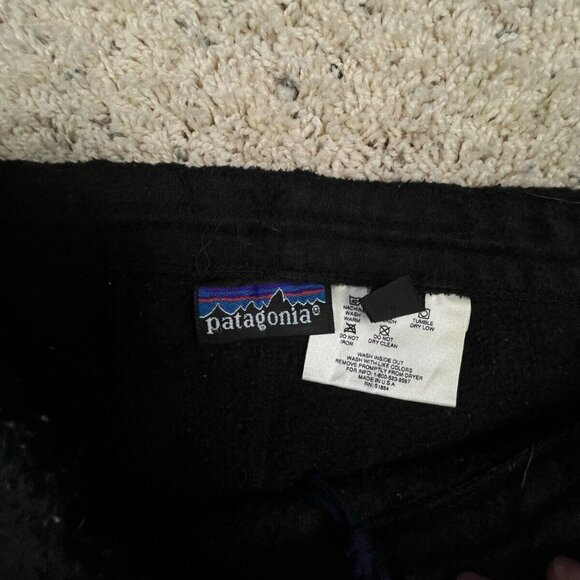 Patagonia Womens Sweatpants Joggers Fleece Pants Black Size 10 USA MADE w Logo - Picture 4 of 10